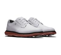 FootJoy Hommes Traditions Blucher Golf Chaussures - Blanc/Blanc / Brique - UK 6
