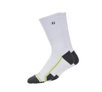 FootJoy Techd.r.y Crew Chaussettes de Golf, Blanc/Jardin Opulent, Shoe Size: 7-12 Hommes