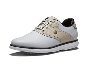 FootJoy Women's Traditions Platform, White Tan Black, 4 UK Wide