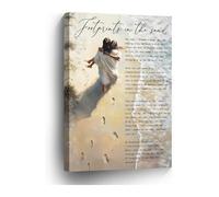Footprints in The Sand Religious Poster, Hopeful Christian Verse Wall Art, Comforting Decor for Prayer Room, Home(Framed,12x18inch(30x45cm))
