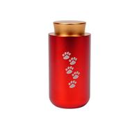 (Footprints Red)Pet Urn Casket for Ashes Cremation Bangle Casket Sympathy Gift Supplies for Pet Memorial Jewelry Accessories