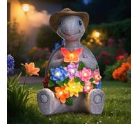 footreal Lampe décorative d'extérieur en forme de tortue avec charge solaire et étanche