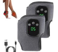 Footrevive Triple Method Massager, Rechargeable Cordless Heated Ankle Wrap, with 3 Vibration Mode and 5 Heat Leavel, for Feet & Ankles (2pcs)