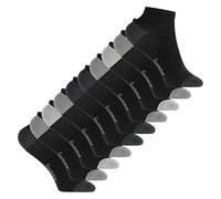 Footstar Chaussettes à tige courte en coton pour enfant (10 paires) avec talon et dentelle, Gris classique, 31/34