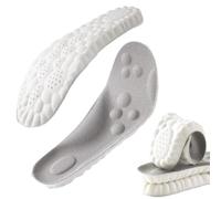 Footster Semelles intérieures 4D Cloud, confortables, respirantes, élastiques et douces en mousse avec soutien de la voûte plantaire, pour hommes, femmes et enfants, gris, 43 à 44