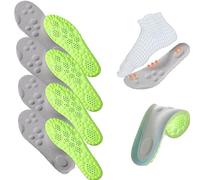 Footstr Insoles, Breathable Soft Foam Shoe Insole, 4d Cloud Technology Sweat-Absorbentsports Insole with Arch Support (37-38,4-Pairs-of-Green-4d-Insole)