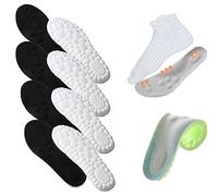 Footstr Insoles, Breathable Soft Foam Shoe Insole, 4d Cloud Technology Sweat-Absorbentsports Insole with Arch Support (35-36,4-Pairs-of-Black-4d-Insole)