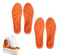 Footstr Insoles, Ultralight Memory Foam Shock Absorption Insoles, 4d Elastic Cloud Soles Lightweight Insole with Arch Support, For Sports, Running, Breathable, Sweat-Absorbing (2pcs-Orange,35-36)