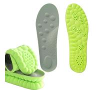 Footstr InsoleX -Massage Insoles for Men Women, Everyday Comfortable Shoe Steppers Insoles, Memory Foam with Arch Support, Anti Fatigue, Shock Absorption (2pcs,Green,43-44)
