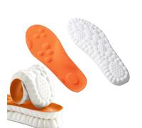 Footstr InsoleX -Massage Insoles for Men Women, Everyday Comfortable Shoe Steppers Insoles, Memory Foam with Arch Support, Anti Fatigue, Shock Absorption (2pcs,Orange,43-44)