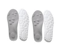 Footstr Lot de 2 semelles intérieures en mousse souple et respirante 4D élastique et confortable Massage à mémoire de forme pour homme Soulage les douleurs au talon (F, 5-6)