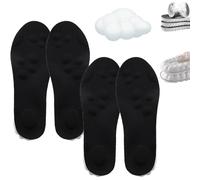 Footstr Semelles intérieures en mousse à mémoire de forme pour enfant, homme et femme, avec technologie cloud 4D pour fasciite plantaire avec soutien de la voûte plantaire (noir, 41-42)