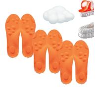 Footstr Semelles intérieures en mousse à mémoire de forme pour enfant, homme et femme, avec technologie nuage 4D pour fasciite plantaire avec soutien de la voûte plantaire (orange, 39 à 40)