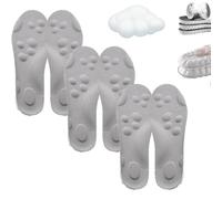 Footstr Semelles intérieures en mousse à mémoire de forme pour enfant, homme et femme, technologie nuage 4D pour fasciite plantaire avec soutien de la voûte plantaire (gris, 37 à 38)