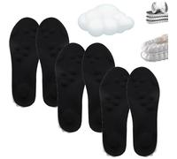 Footstr Semelles intérieures en mousse à mémoire de forme pour enfant, homme et femme, technologie nuage 4D pour fasciite plantaire avec soutien de la voûte plantaire (noir, 41-42)