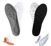 Footstr Semelles intérieures, respirantes en mousse souple, élastique Cloud 4D respirante, avec soutien de la voûte plantaire, semelle intérieure légère de sport (2 pièces, homme 7-7,5/femme 8-8,5)