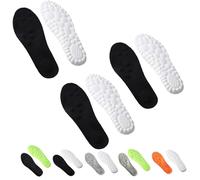 Footstr Semelles intérieures ultra confortables et douces pour homme et femme, semelle nuage 4D pour homme, anti-fatigue, absorption des chocs, soulagement de la douleur du pied (3 paires, noir, US