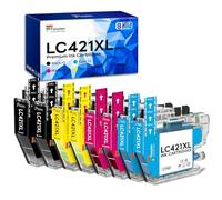 Fooylen LC421XL Cartouche d’Encre Compatible avec Brother LC421 XL Cartouche LC421XLVAL pour Brother DCP-J1050DW DCP-J1140DW MFC-J1010DW DCP-J1800DW Imprimante (2 Noir 2 Cyan 2 Magenta 2 Jaune)