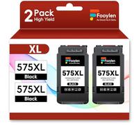 Fooylen PG-575XL 575 Cartouches d'encre PG-575 Noir Compatible pour Canon 575 Noir Cartouche d'encre 575 XL Compatible avec Canon Pixma TS3550i TS3551i TS3750i TR4750i TR4751i (lot de 2)