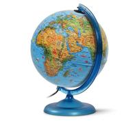 WONDAY - Globe lumineux KID pour enfants, 250 mm, bleu, texte français, éclairage LED