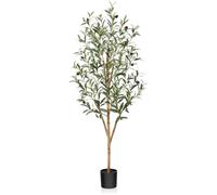 Fopamtri Olivier Artificiel 120cm Plantes Artificielles Interieur avec Tronc en Bois Naturel et Fruits, Fausse Plante Interieur en Pot pour Maison Chambre Bureau Balcon Jardin Décoration (1 Pack)
