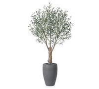 Fopamtri Olivier Artificiel 240 cm Plantes Artificielles Interieur avec Fruits, Fausse Plante Olivier en Grandes Pot Protection UV pour Extérieur Maison Chambre Bureau Balcon Déco (1 Pièce)