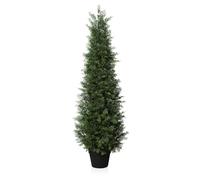 Fopamtri Plantes Artificielles Interieur en Cèdre 120cm Fausse Plante Sapin en Pot Protection UV Conifère pour Salon Jardin Porche Avant (1 Pack)
