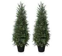 Fopamtri Plantes Artificielles Interieur en Cèdre 90cm Fausse Plante Sapin en Pot Protection UV Conifère pour Salon Jardin Porche Avant (2 Pack)