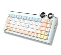 FOPATO D68 Clavier de jeu 68 % RVB, structure de joint remplaçable à chaud, clavier mécanique à 3 modes, clavier sans fil Bluetooth 68 touches avec commutateur linéaire, touches PBT, écran pour