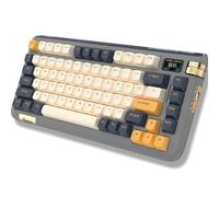 FOPATO F75 Clavier mécanique, structure de joint remplaçable à chaud à 75 %, clavier de jeu trimode, clavier sans fil Bluetooth RVB 81 touches avec commutateur linéaire, touches PBT, écran pour