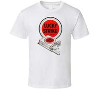 FOPJRUISDAEL Lucky Strike T Shirt Men Strike Cigarettes Tobacco Smokes Smoker Pack Retro White L