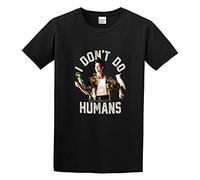 FOPJRUISDAEL Men's Ace Ventura Pet Detective I Don't Do Humans Jim Carrey Parrots Cotton T Shirt Black XL