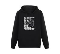 FOPJRUISDAEL Men's As I Walk Through The Valley of The Shadow of Death I Fear No Evil Hoody Skull Grim Reaper Veteran S