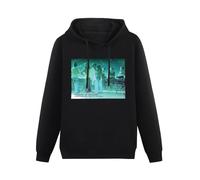 FOPJRUISDAEL Men's Boards of Canada Long Sleeve Hooded Sweatshirt Hoodies with Drawstring Pockets Black XXL