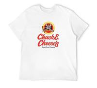 FOPJRUISDAEL Men's Chuck E. Cheese'S, S, Pizza Time Theatre, Vintage, Retro, Logo, G500 T-Shirts White M