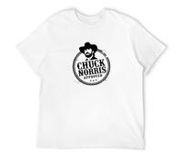 FOPJRUISDAEL Men's Chuck Norris Approved Logo Martial Arts Action TV Funny T-Shirts White XL