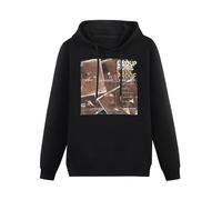 FOPJRUISDAEL Men's Group Home Livin' Proof LP Album 90'S Hip Hop Gang Starr Long Sleeve Hooded Sweatshirt Hoodies with Drawstring Pockets Black S