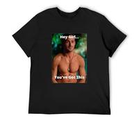 FOPJRUISDAEL Men's Hey Girl You Ve Got This Ryan Gosling Cotton T Shirt Black 3XL