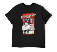 FOPJRUISDAEL Men's Hyraw- Reign in Blood Black T-Shirts Black L