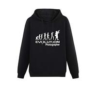 FOPJRUISDAEL Men's Kangaroo Pocket Hoodie Fashion Funny Evolution of A Photographer Photography Cameraman Long Sleeve Sweatshirts XXL
