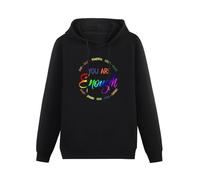 FOPJRUISDAEL Men's Kind Touch Powerful Loved Valued Smart Strong You are Enough Hoody S