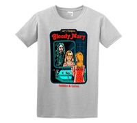 FOPJRUISDAEL Men's Let's Conjure Bloody Mary Cotton T Shirt Gray M