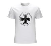 FOPJRUISDAEL Men's Marduk Iron Cross T-Shirts White XXL