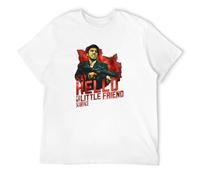 FOPJRUISDAEL Men's Movie Al Pacino Say Hello T-Shirts White S