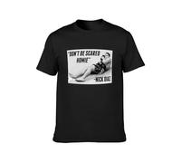FOPJRUISDAEL Men's Nick Diaz Don't Be Scared Homie Cotton T Shirt Black XL
