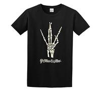 FOPJRUISDAEL Men's of Mice & Men West Side Skeleton Hand Band Cotton T Shirt Black 3XL