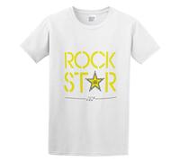FOPJRUISDAEL Men's Rockstar Energy Duplex Cotton T Shirt White L