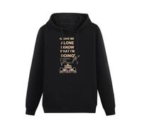 FOPJRUISDAEL Men's Warm Felpa Leave Me Alone I Know What Im Doing Kimi Raikkonen Quote Long Sleeve Hooded Sweatshirt Hoodies with Drawstring Pockets Black M