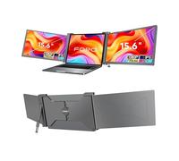 FOPO Triple moniteur portable pour ordinateur portable de 15,6 pouces, extension d'écran FHD 1080p IPS pour ordinateurs portables de 15,6 à 17,3", rallonge d'écran de voyage PnP avec USB-C et HDMI