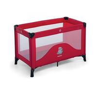Foppapedretti Lit de voyage Teddytour, pliable, grande aération par inserts en maille latérale, pieds supplémentaires pour plus de stabilité, étui de voyage, 78 x 67 x 127 cm (ouvert), rouge